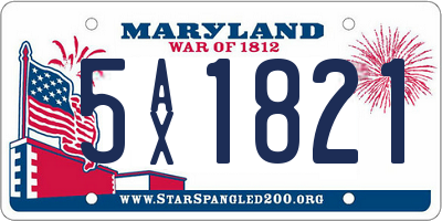 MD license plate 5AX1821