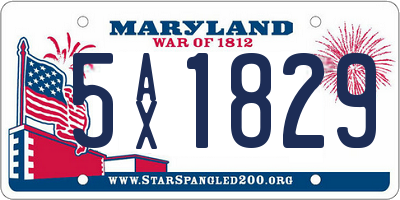 MD license plate 5AX1829