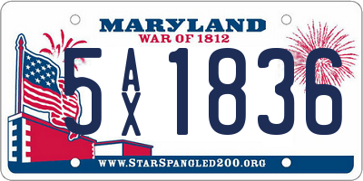 MD license plate 5AX1836