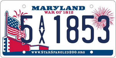 MD license plate 5AX1853