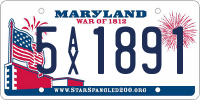 MD license plate 5AX1891