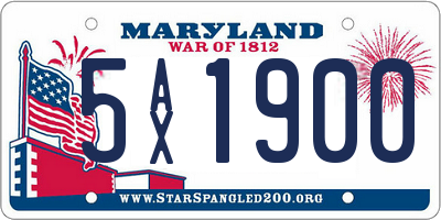 MD license plate 5AX1900