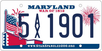 MD license plate 5AX1901