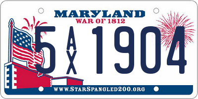 MD license plate 5AX1904