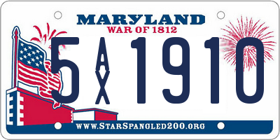 MD license plate 5AX1910