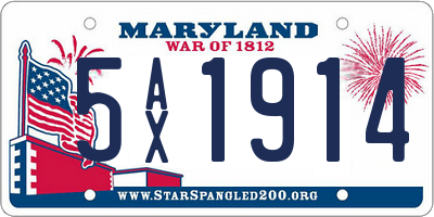 MD license plate 5AX1914