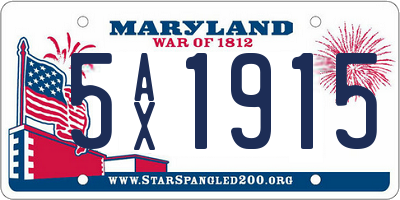 MD license plate 5AX1915