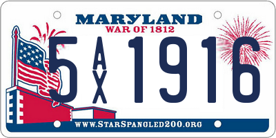 MD license plate 5AX1916