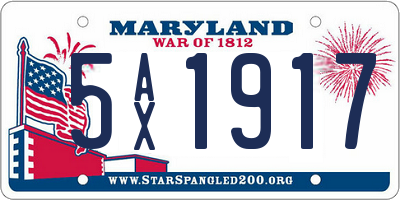 MD license plate 5AX1917