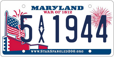 MD license plate 5AX1944