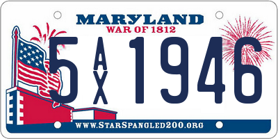 MD license plate 5AX1946