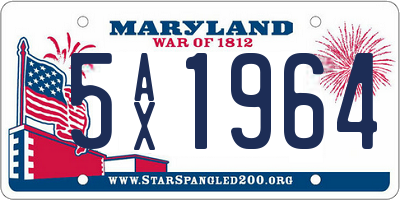 MD license plate 5AX1964