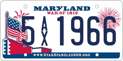 MD license plate 5AX1966
