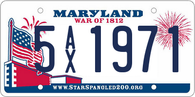 MD license plate 5AX1971