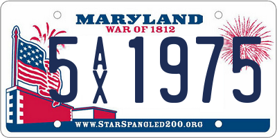 MD license plate 5AX1975