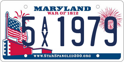 MD license plate 5AX1979