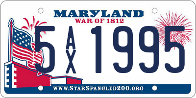 MD license plate 5AX1995