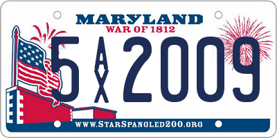 MD license plate 5AX2009