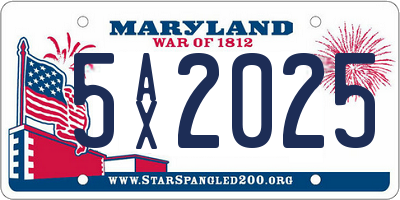 MD license plate 5AX2025