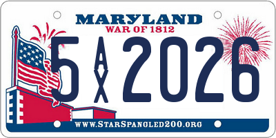 MD license plate 5AX2026