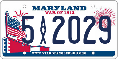 MD license plate 5AX2029