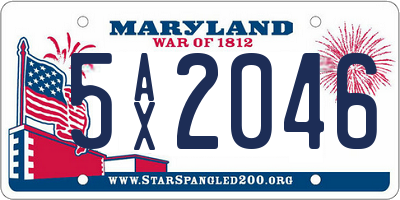 MD license plate 5AX2046