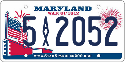 MD license plate 5AX2052