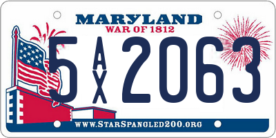 MD license plate 5AX2063