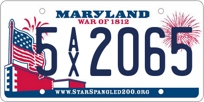 MD license plate 5AX2065