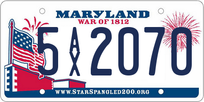 MD license plate 5AX2070