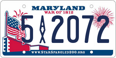 MD license plate 5AX2072