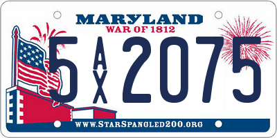 MD license plate 5AX2075