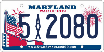 MD license plate 5AX2080
