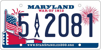 MD license plate 5AX2081