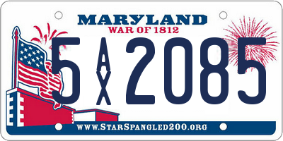 MD license plate 5AX2085