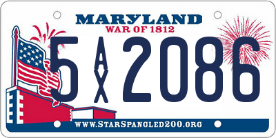 MD license plate 5AX2086