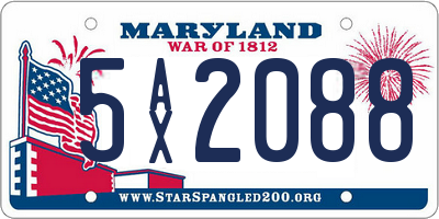 MD license plate 5AX2088