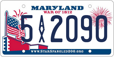 MD license plate 5AX2090