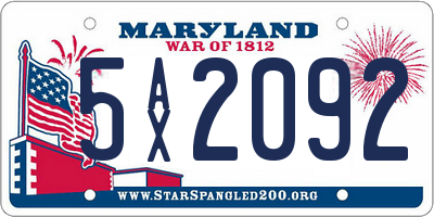 MD license plate 5AX2092