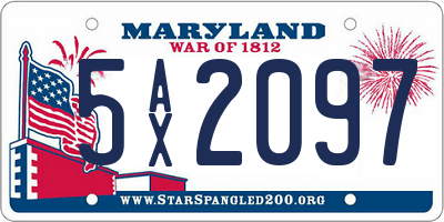 MD license plate 5AX2097