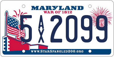 MD license plate 5AX2099