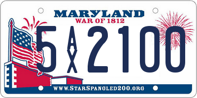 MD license plate 5AX2100