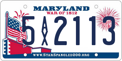 MD license plate 5AX2113