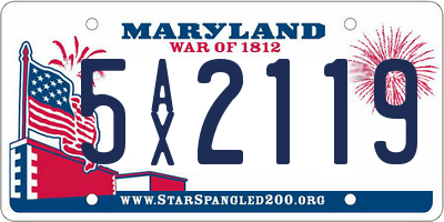 MD license plate 5AX2119
