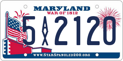 MD license plate 5AX2120