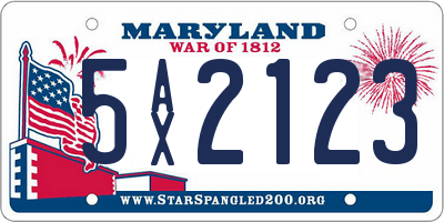 MD license plate 5AX2123
