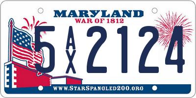 MD license plate 5AX2124