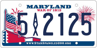 MD license plate 5AX2125