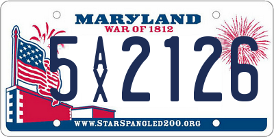 MD license plate 5AX2126