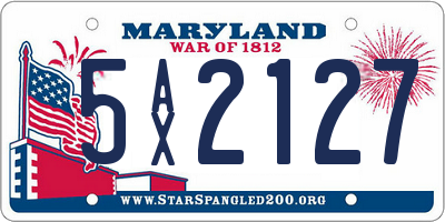 MD license plate 5AX2127